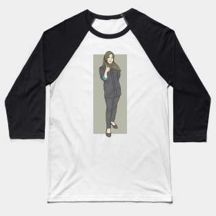 Hijab Girl In Black Outfit Baseball T-Shirt